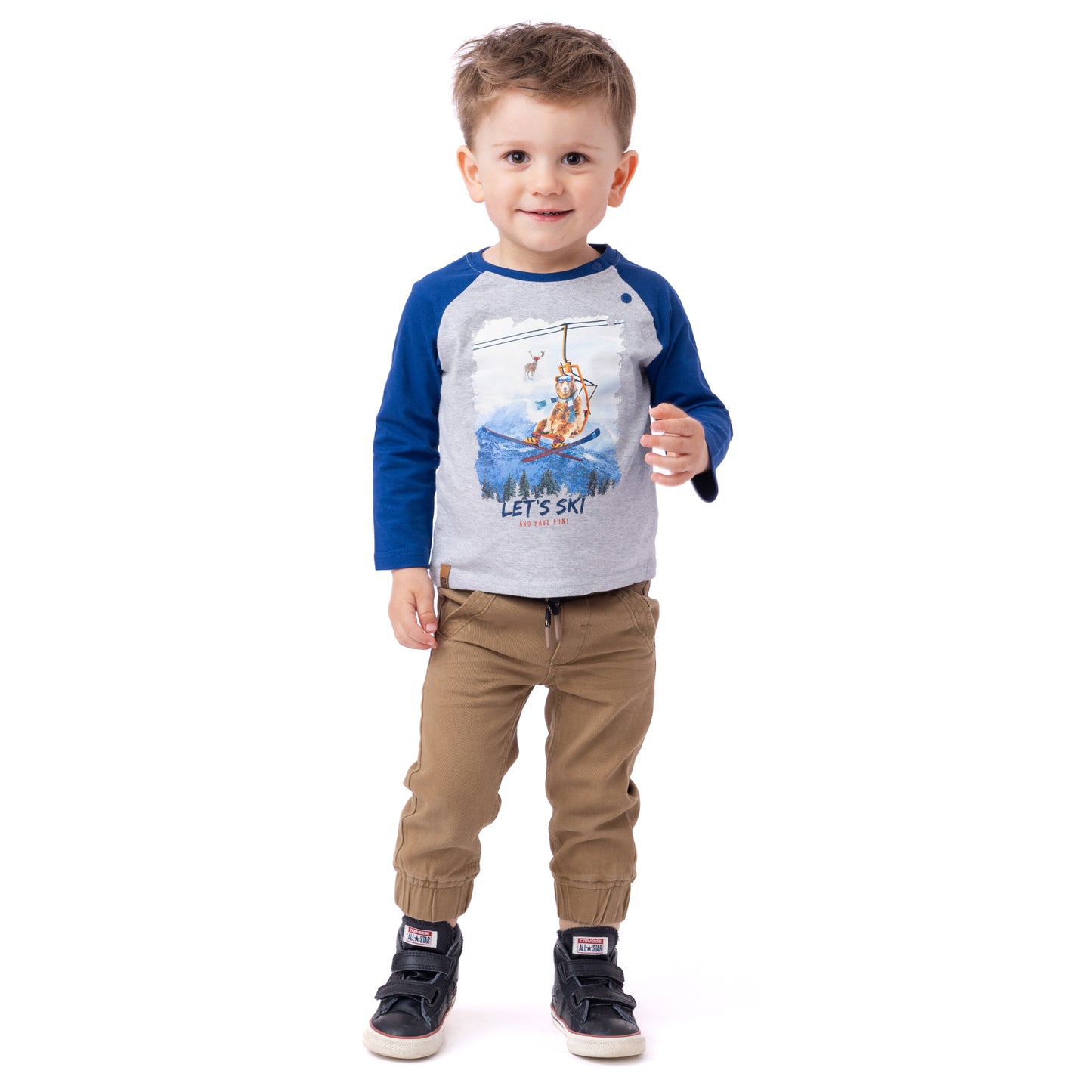 T-shirt manches longues  Bébé Garcon Gris chiné