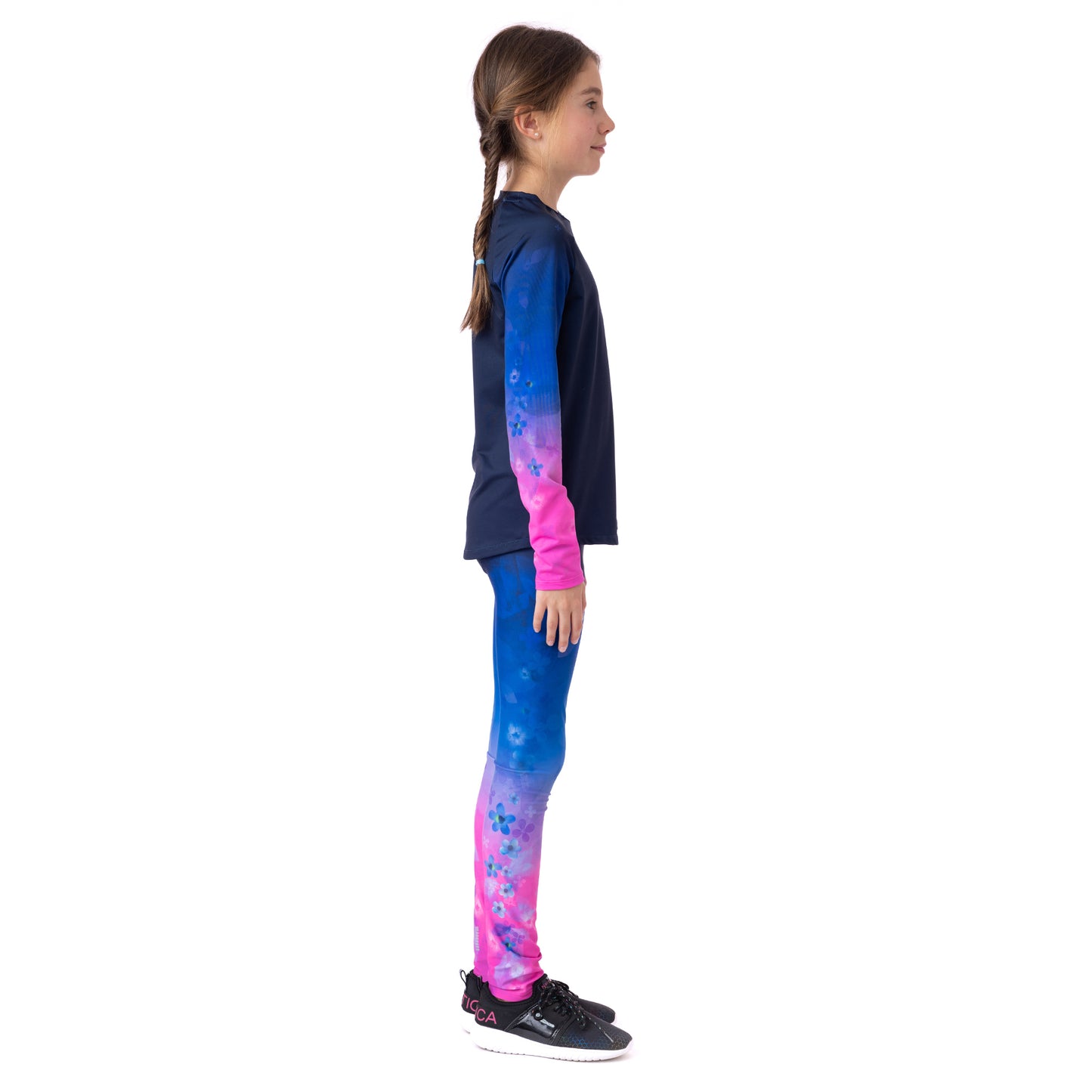 T-shirt manches longues athlétique  Filles Marine