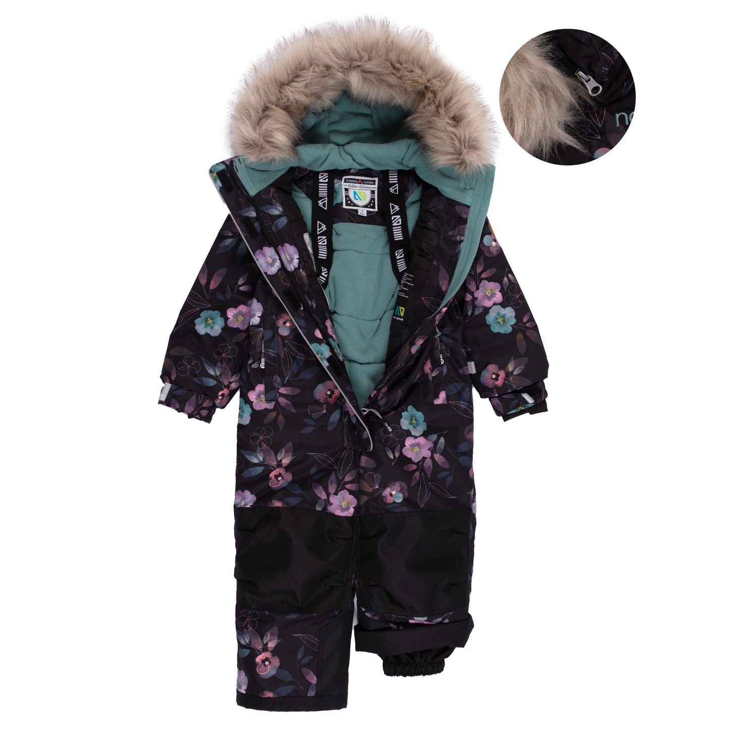 Habit de neige une-pièce Lea-Maude  Filles Noir