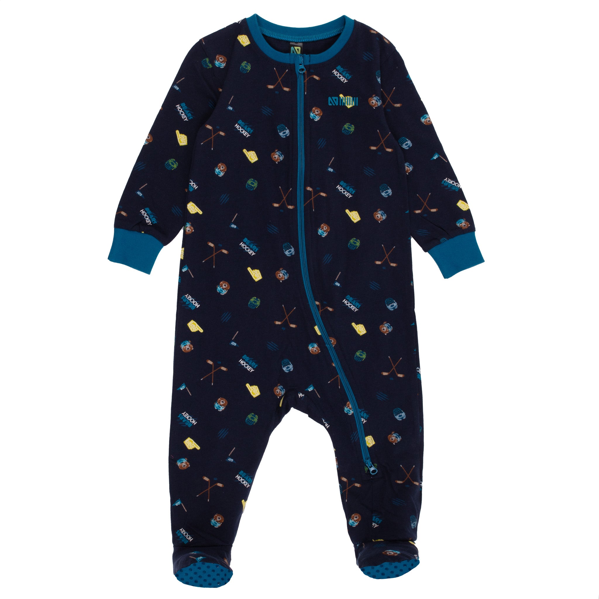 Pyjama une piece a pied Bebe Garcon Marine nano