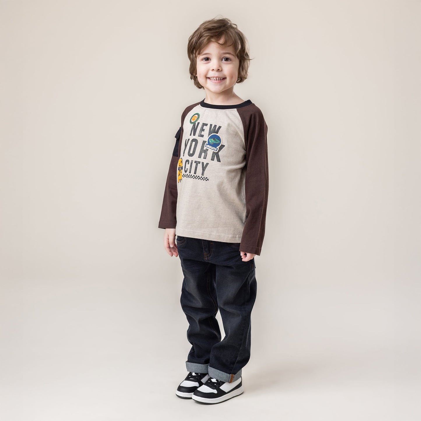 T-shirt manches longues  Garçons Beige
