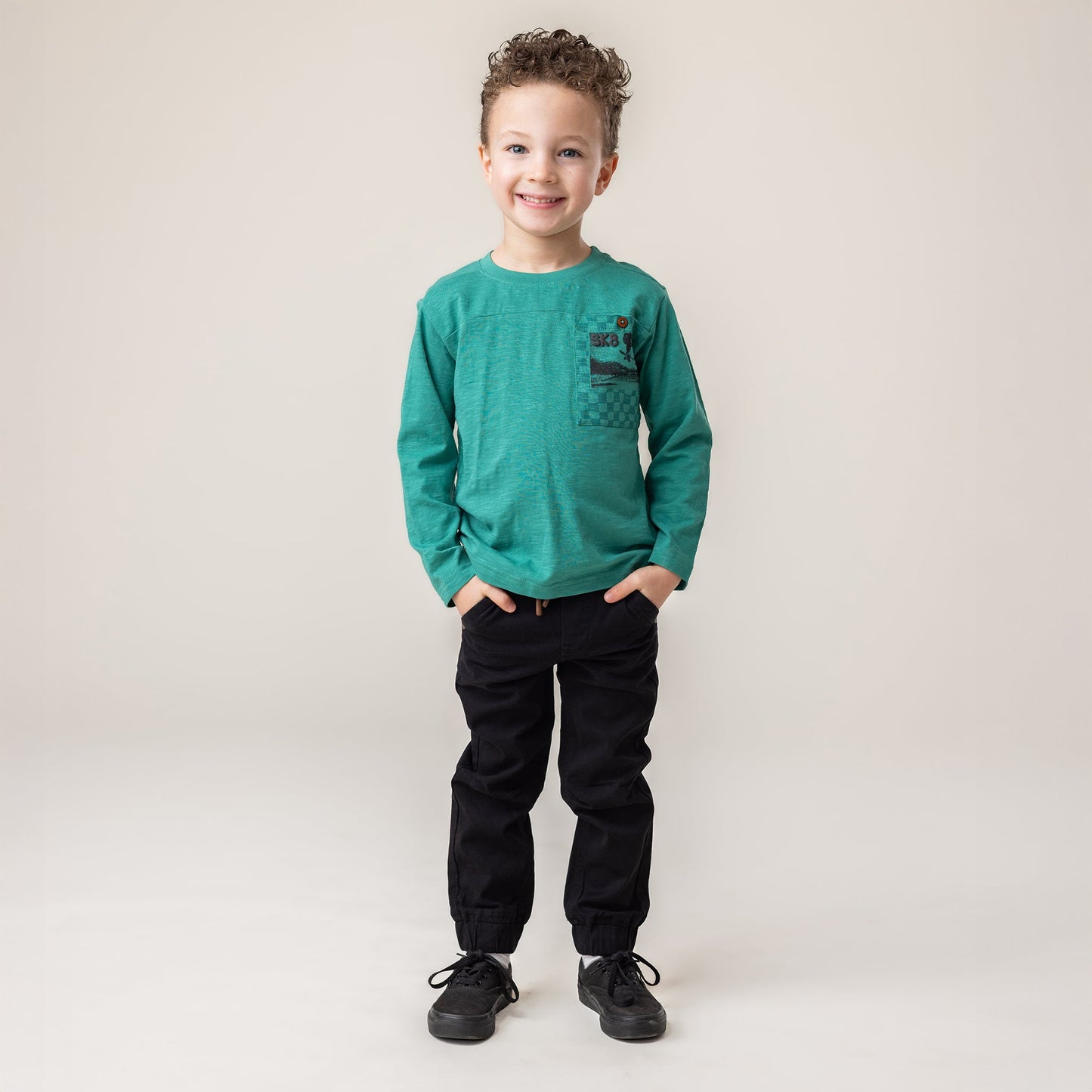 T-shirt manches longues  Garçons Menthe