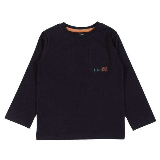 T-shirt manches longues  Garçons Noir