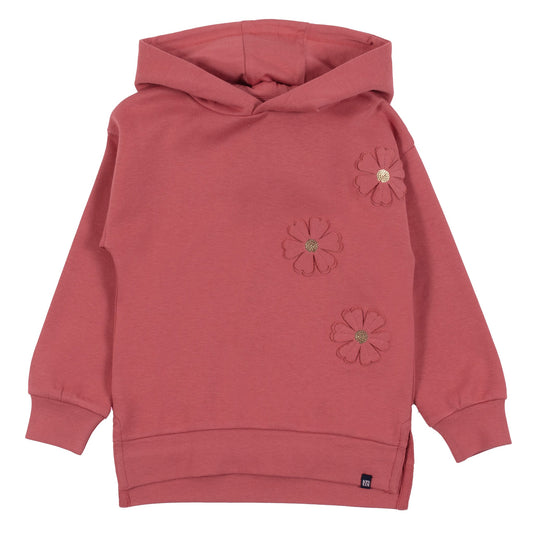 Girls Red Long Hooded Sweater