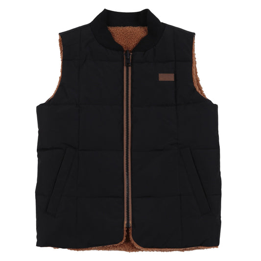 Boys' Black Reversible Sleeveless Quilted Jacket