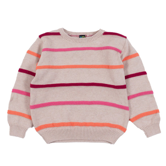 Girls' Beige Knitted Sweater