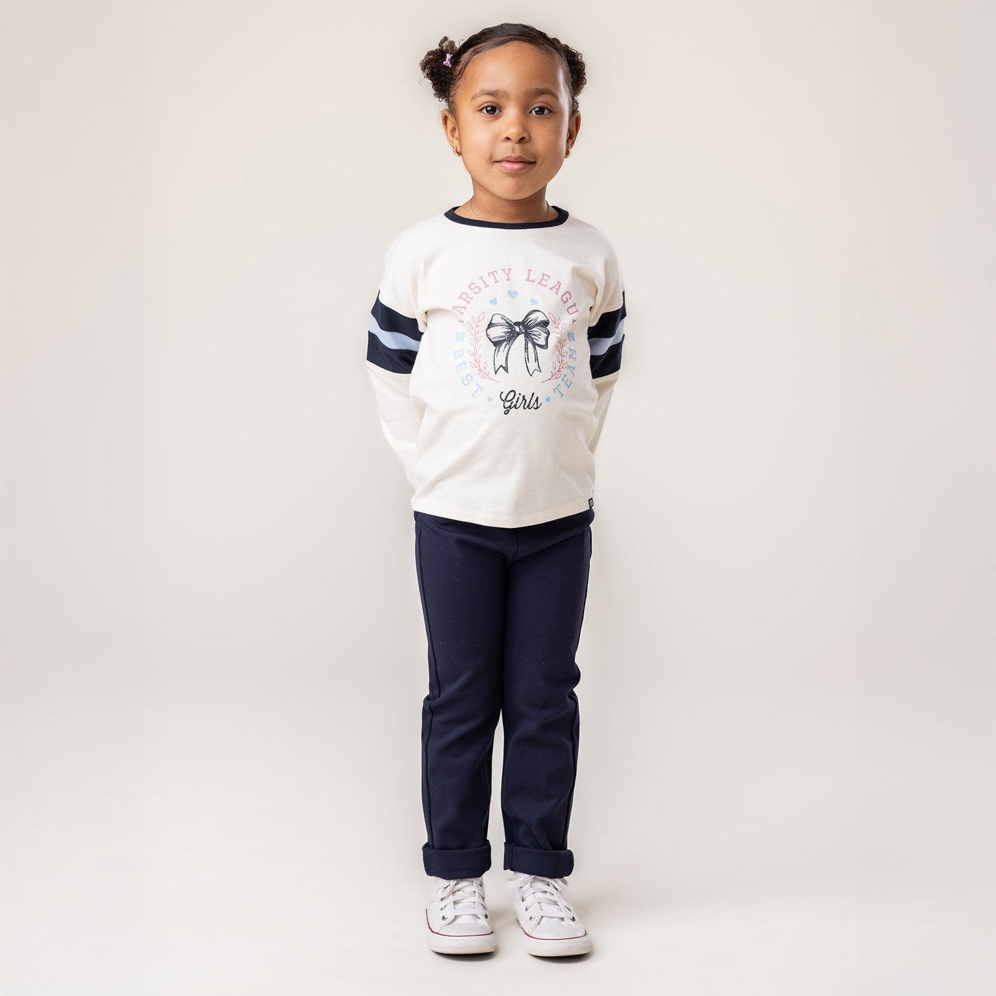 Girls' Ivory Long Sleeve T-Shirt