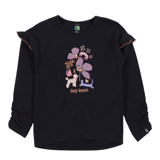 T-shirt à manches longues  Filles Noir