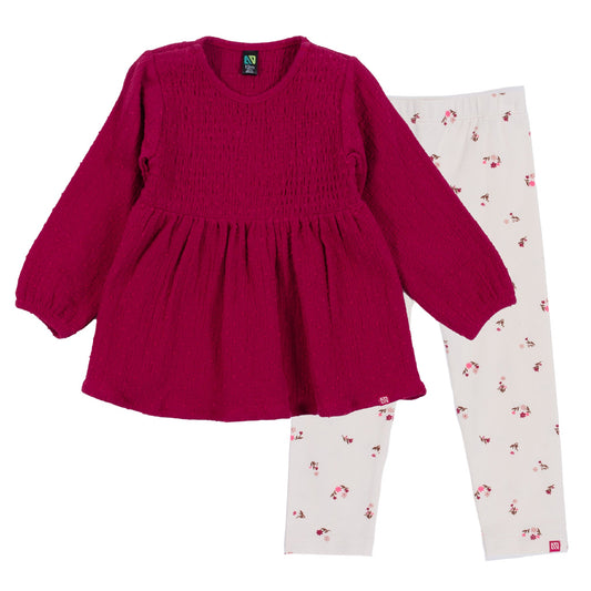Baby Girl Magenta Two-Piece Tunic Set