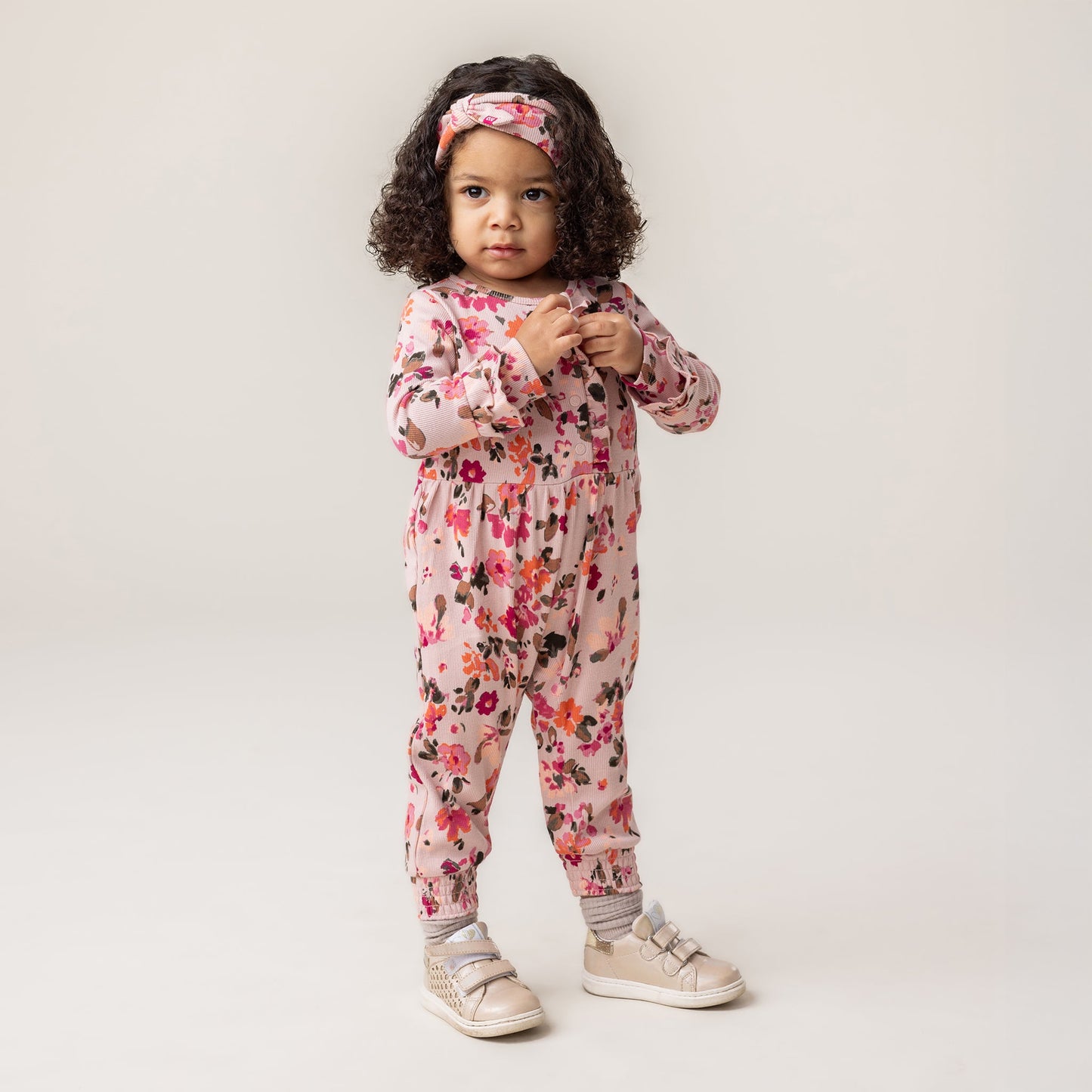 Baby Girl Romper with Headband Pale Pink