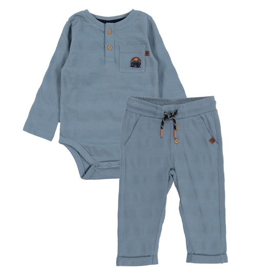 Ensemble cache-couche deux-pièces  Bébé Garcon Bleu Pâle