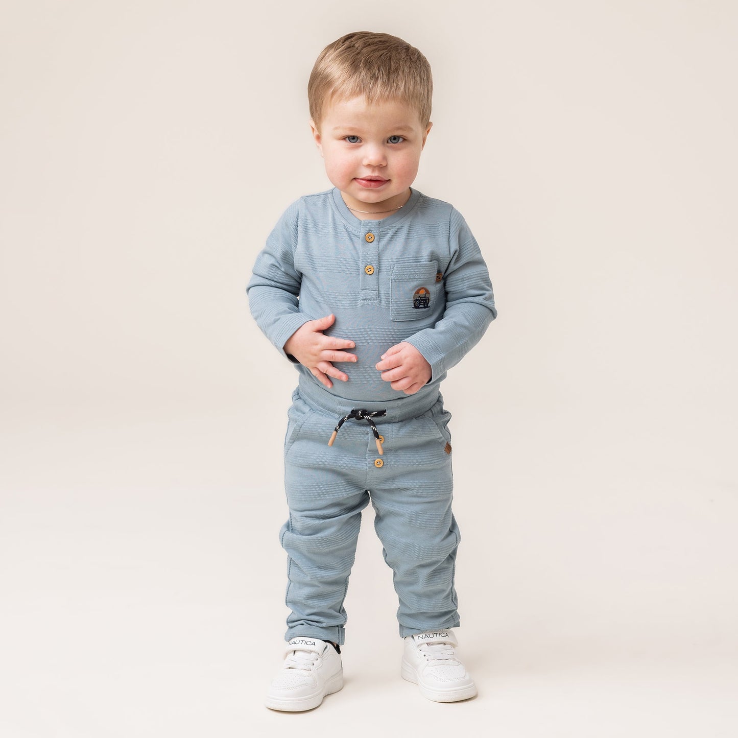 Baby Boy Two-Piece Bodysuit Set Pale Blue