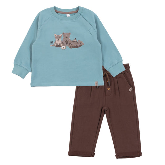 Ensemble chandail deux-pièces  Bébé Garcon Turquoise