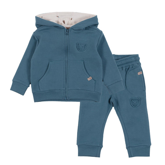 Ensemble veste à capuchon deux-pièces  Bébé Garcon Sarcelle