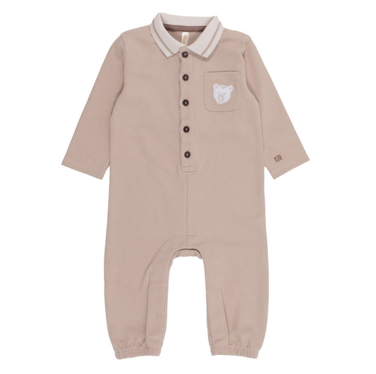 Beige Baby Boy Romper