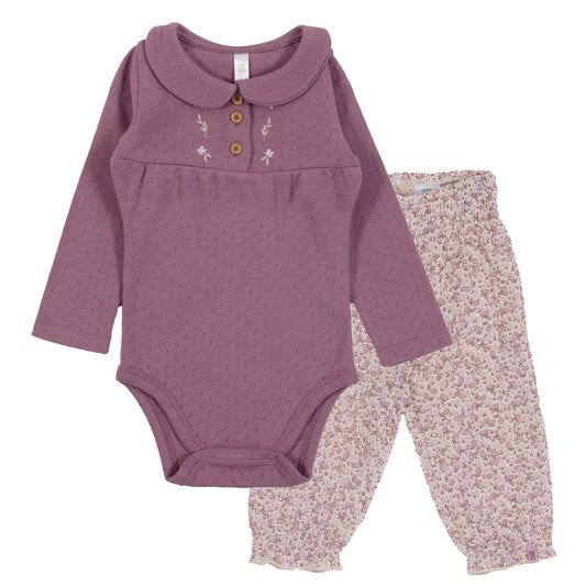 Baby Girl Purple Two-Piece Diaper Set