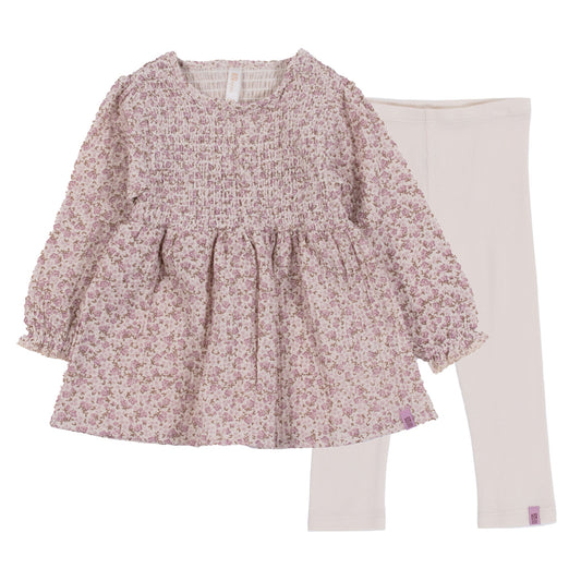 Ivory Baby Girl Two-Piece Tunic Set