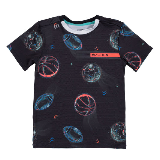 Boys Black Athletic T-Shirt