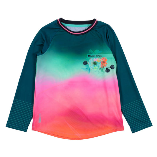 T-shirt manches longues athlétique  Filles Sarcelle