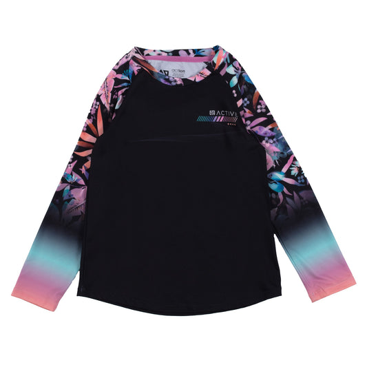 Girls' Athletic Long Sleeve T-Shirt Black