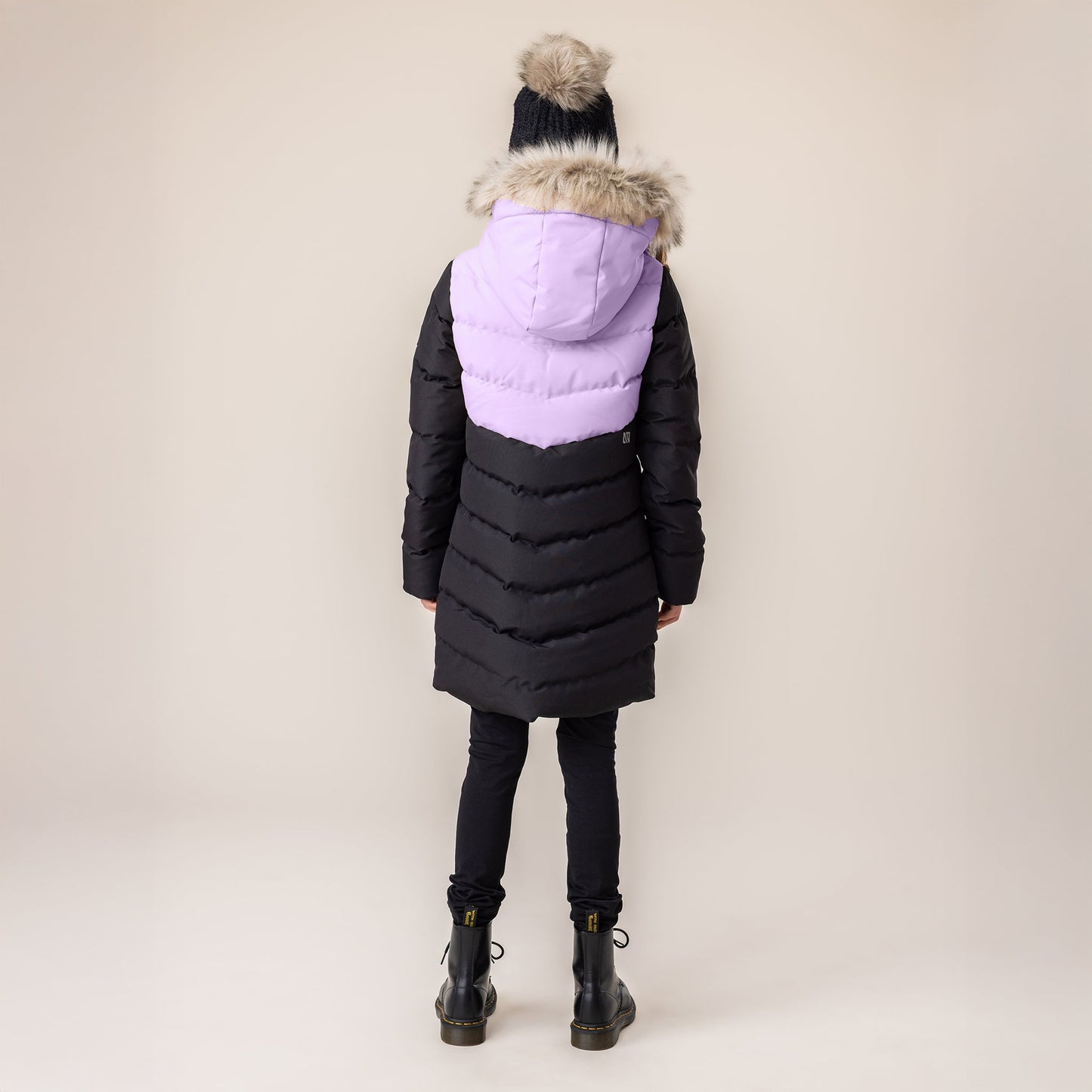 Girls' Black Quilted Coat
