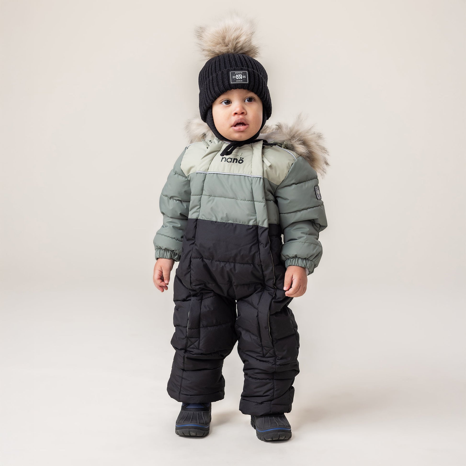 Samuel Baby Boy Green One-Piece Snowsuit – - Main Image