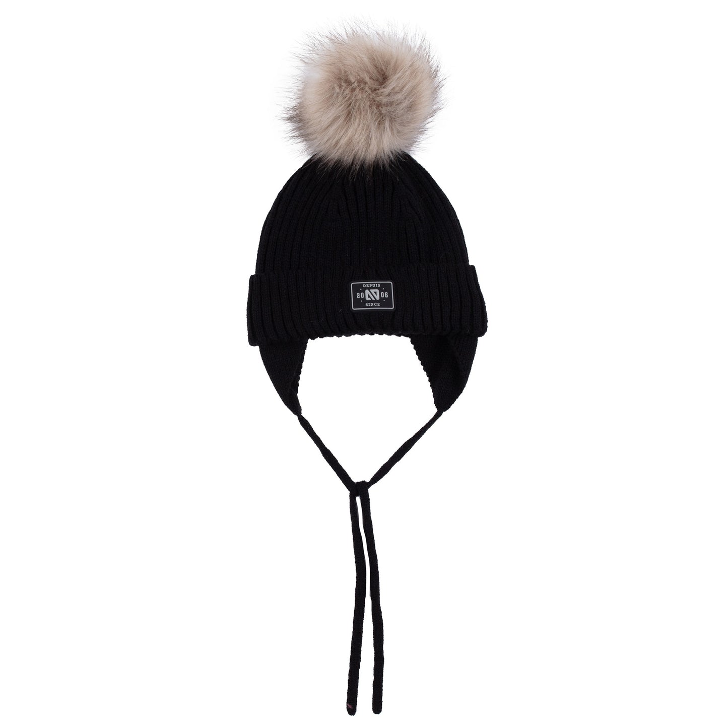 Gabrielle Girls' Black Knit Hat