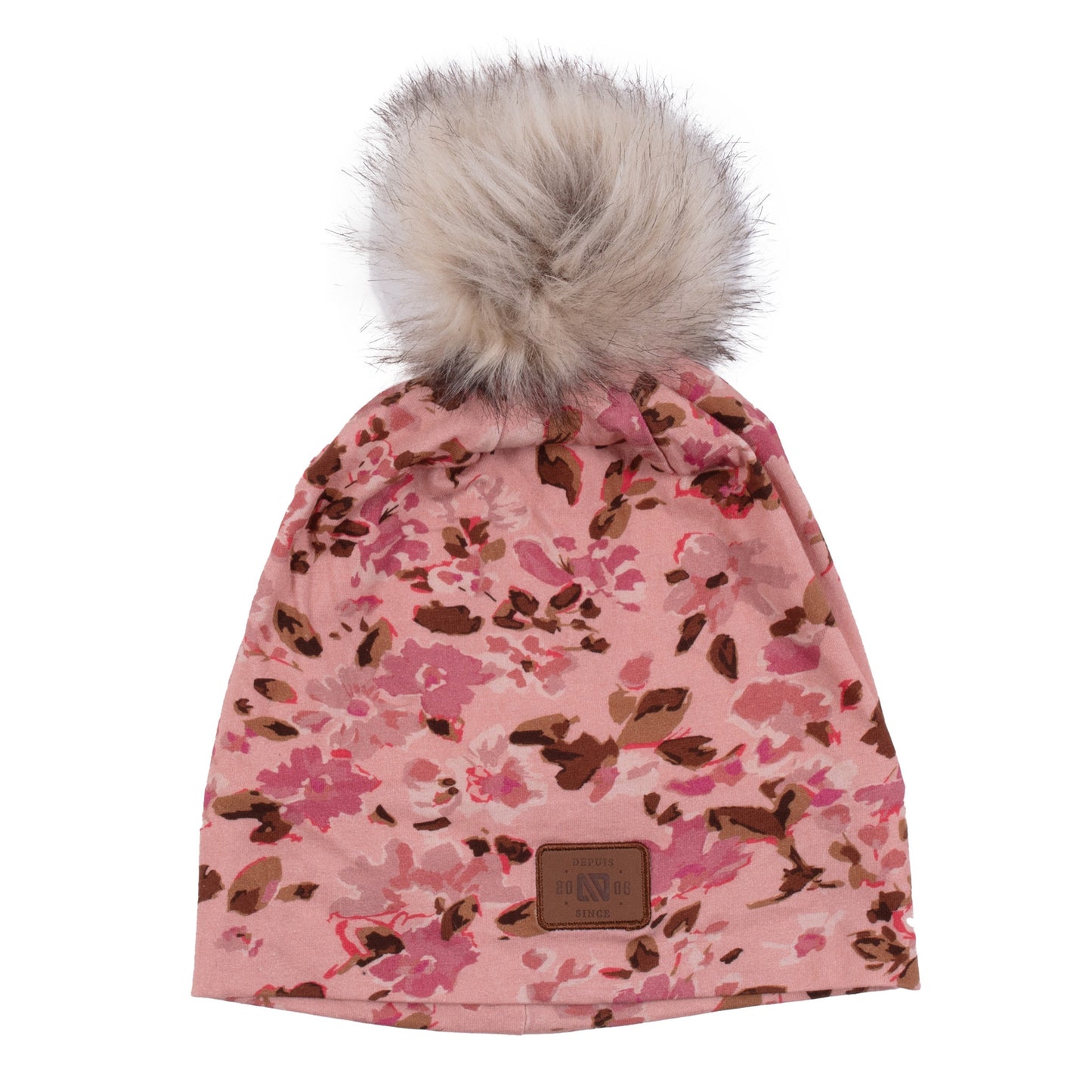 Girls' Microfleece Lined Jersey Beanie, Pale Pink