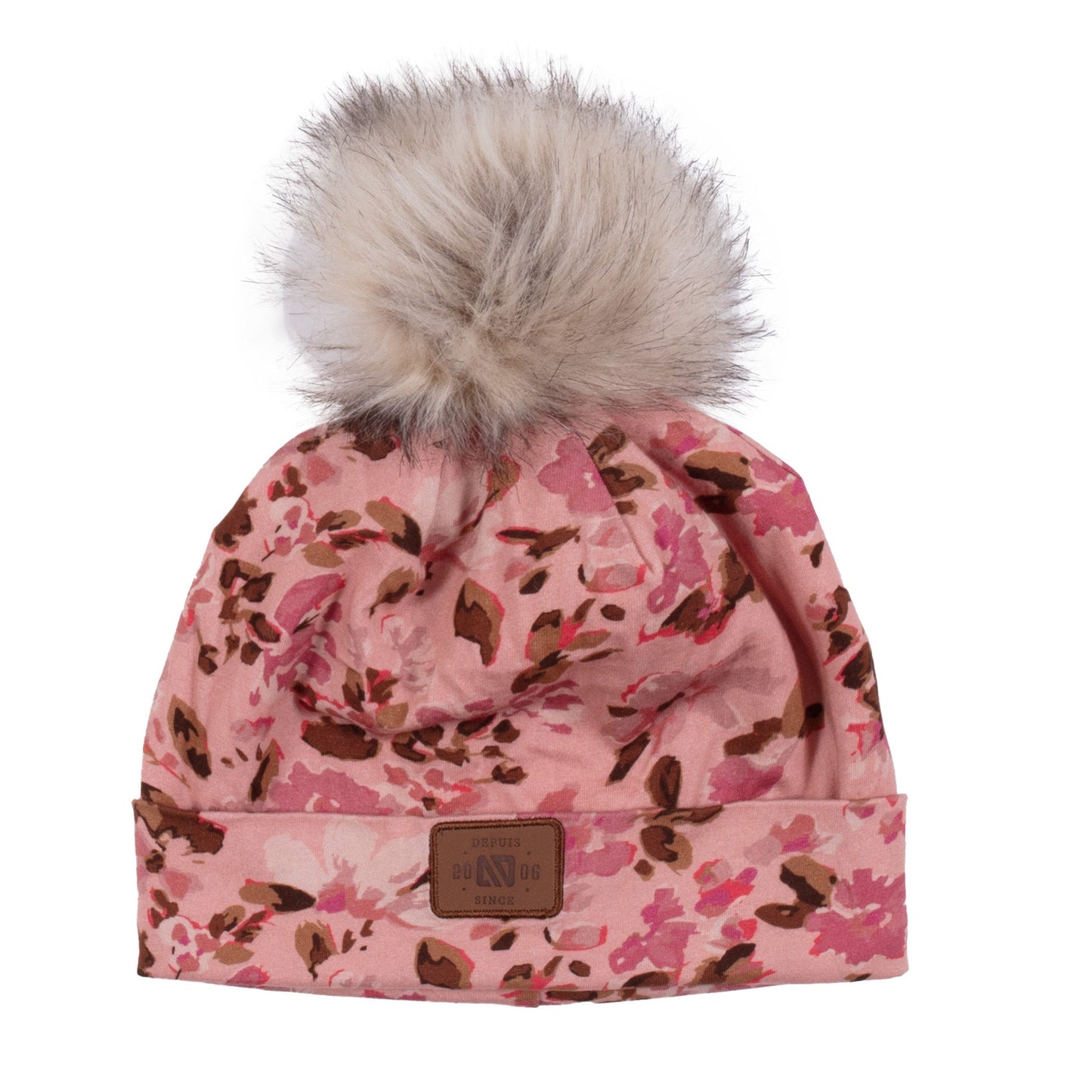 Girls' Microfleece Lined Jersey Beanie, Pale Pink