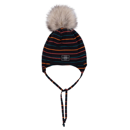 Tuque en jersey avec oreilles doublée en micropolaire  Garçons Noir