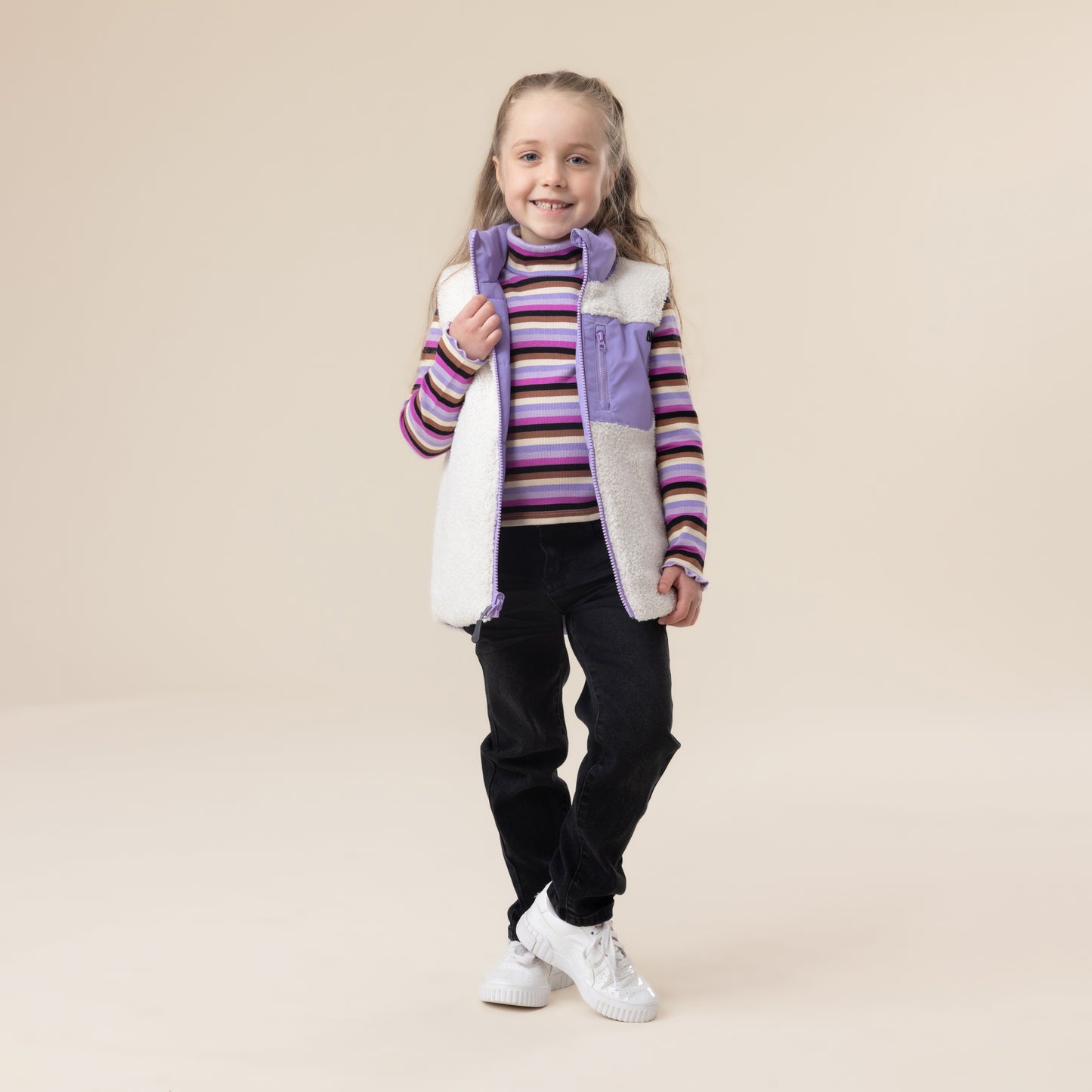 Veste matelassée réversible sans manches  Filles Lilas