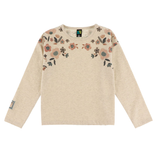 T-shirt à manches longues  Filles Beige