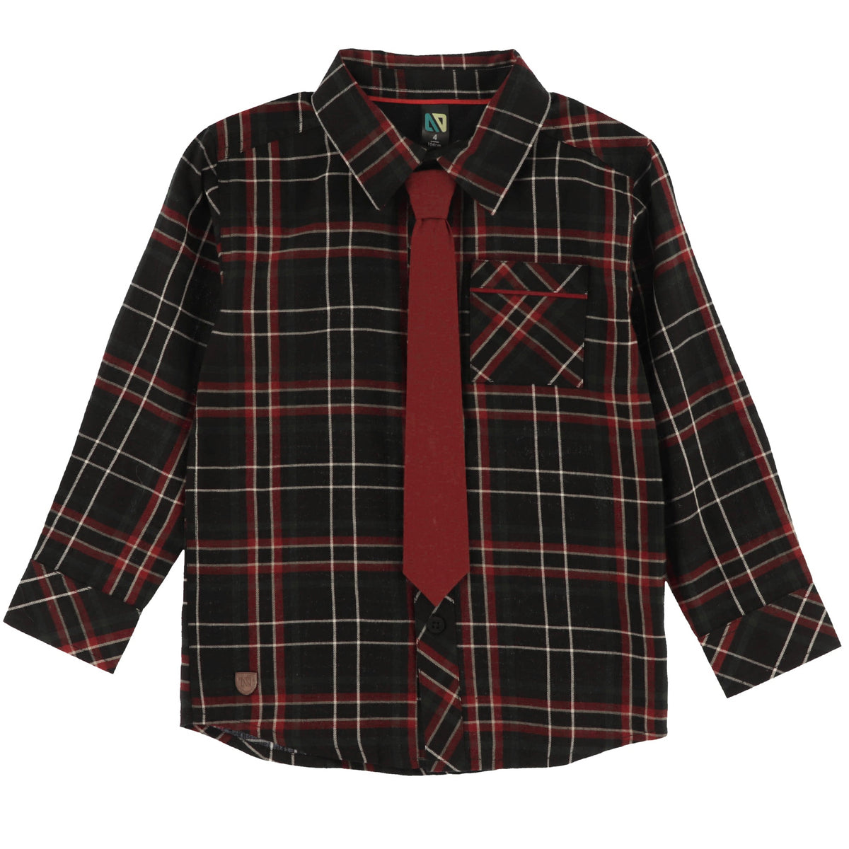 Chemise à Carreaux Noire Garçons