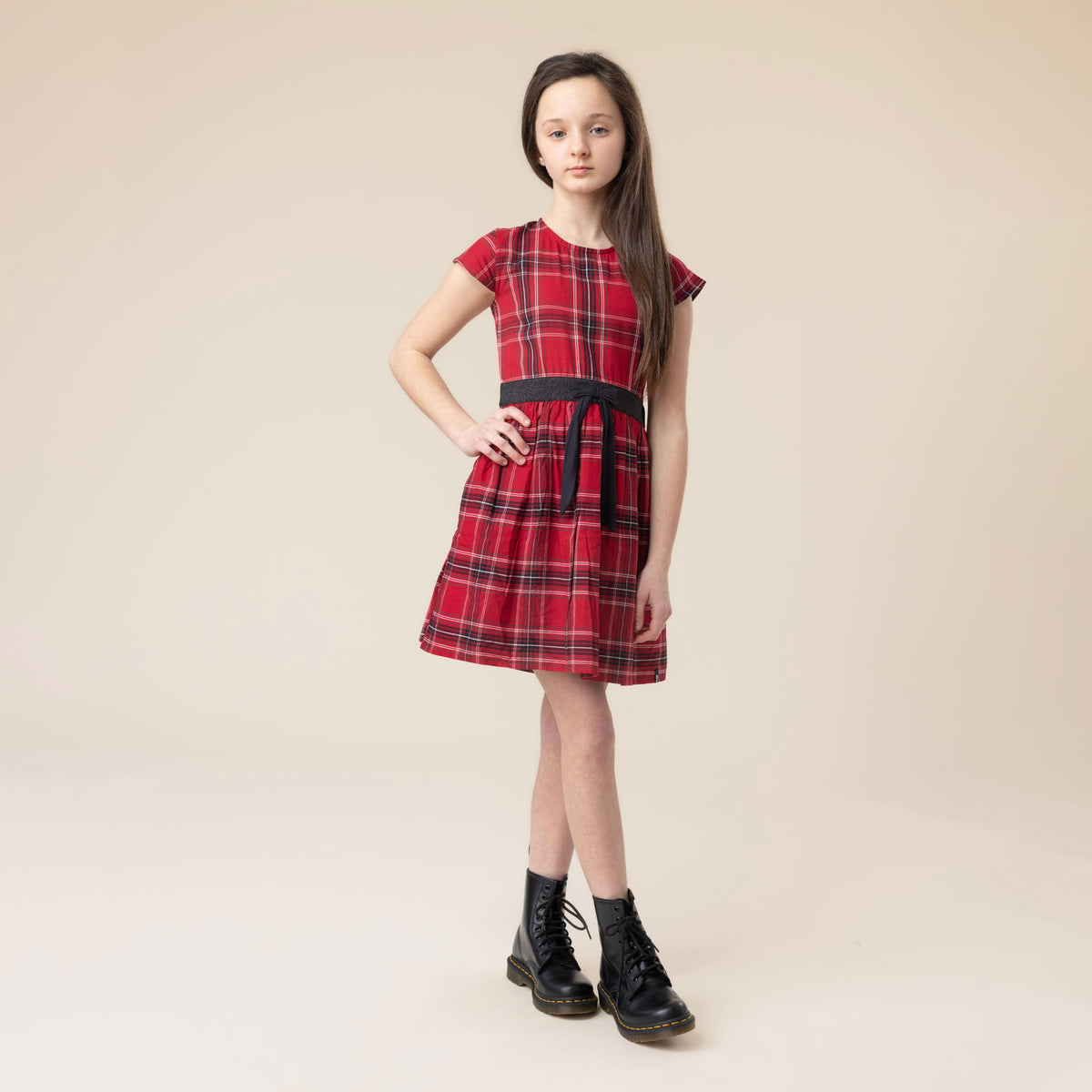 Robe à carreaux Rouge