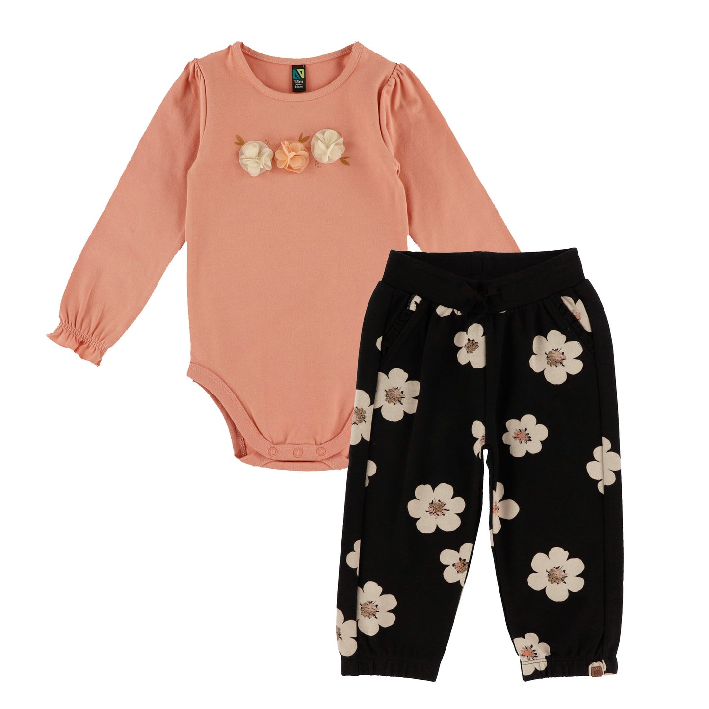 Ensemble cache-couche deux-pièces  Bébé Fille Corail