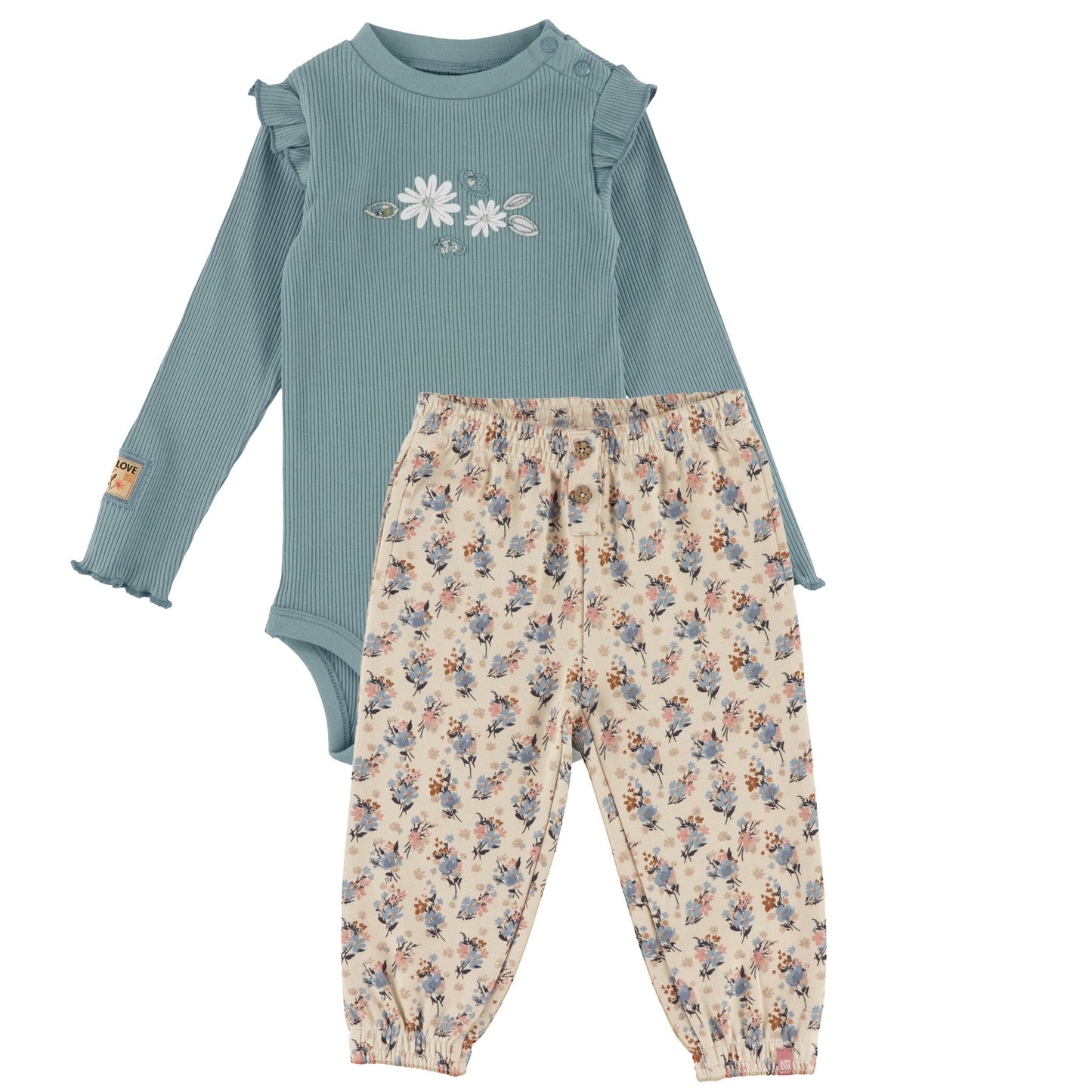 Ensemble cache-couche deux-pièces  Bébé Fille Bleu Pale