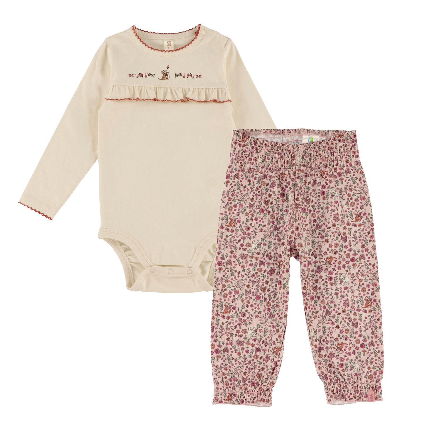 Ensemble cache-couche deux-pièces  Bébé Fille Ivoire