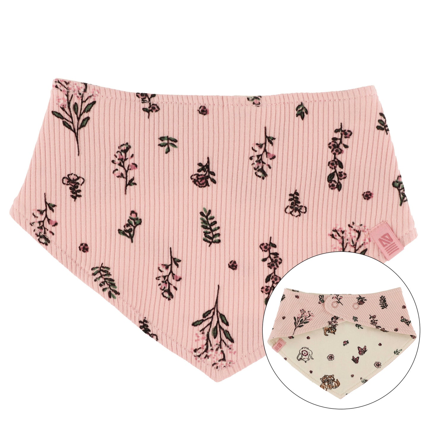 Ensemble tunique deux-pièces et bavoir  Bébé Fille Rose Pale