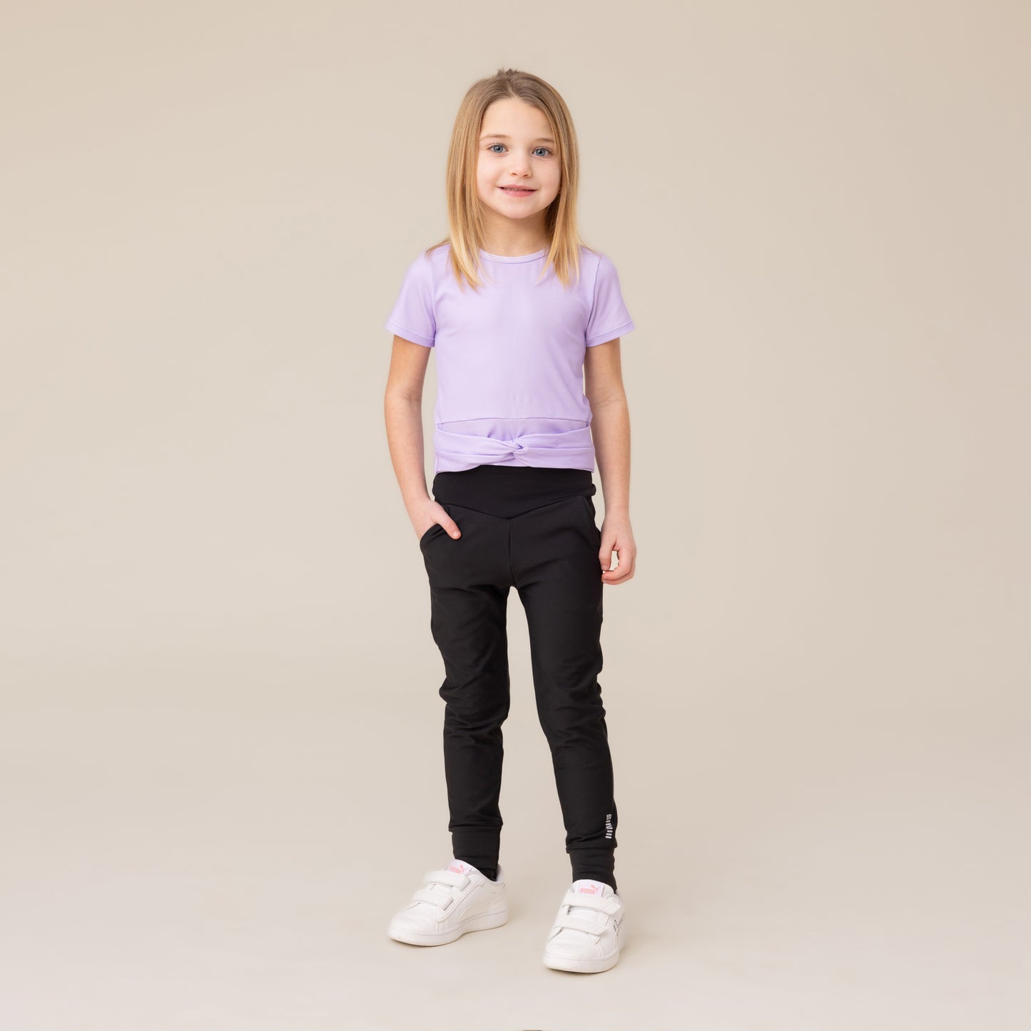 T-shirt court athlétique  Filles Lilas