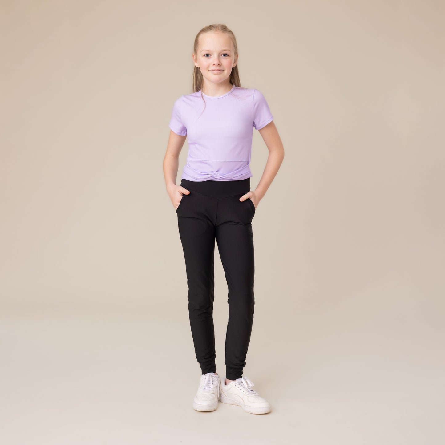 T-shirt court athlétique  Filles Lilas