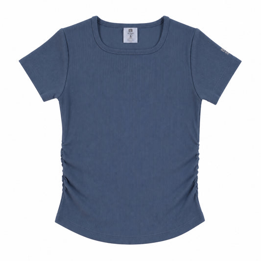 T-shirt court athlétique  Filles Bleu