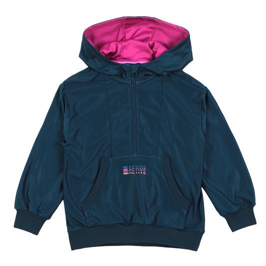 Chandail à capuchon à demi-glissière athlétique  Filles Sarcelle