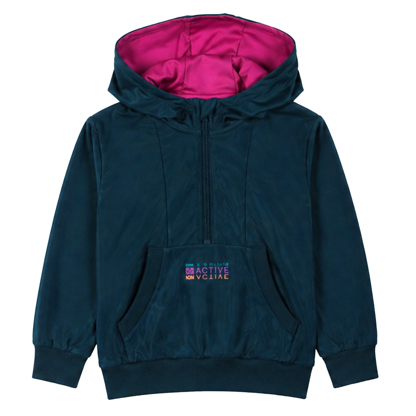 Chandail à capuchon à demi-glissière athlétique  Filles Sarcelle