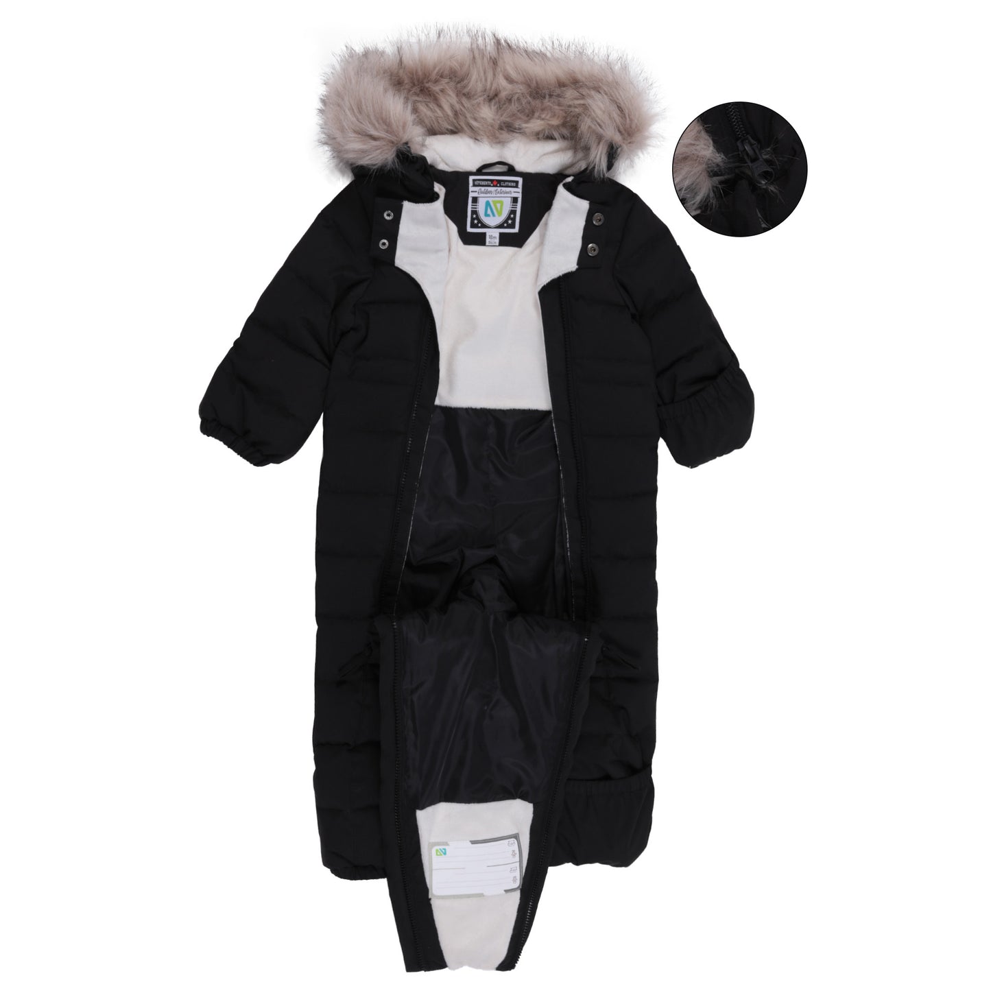 Habit de neige une-pièce bébé Hugh  Unisexe Noir
