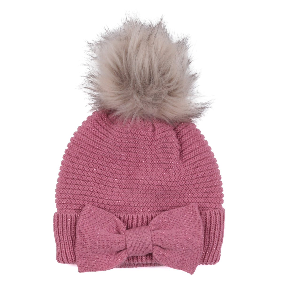 Tuque en tricot  Filles Rose