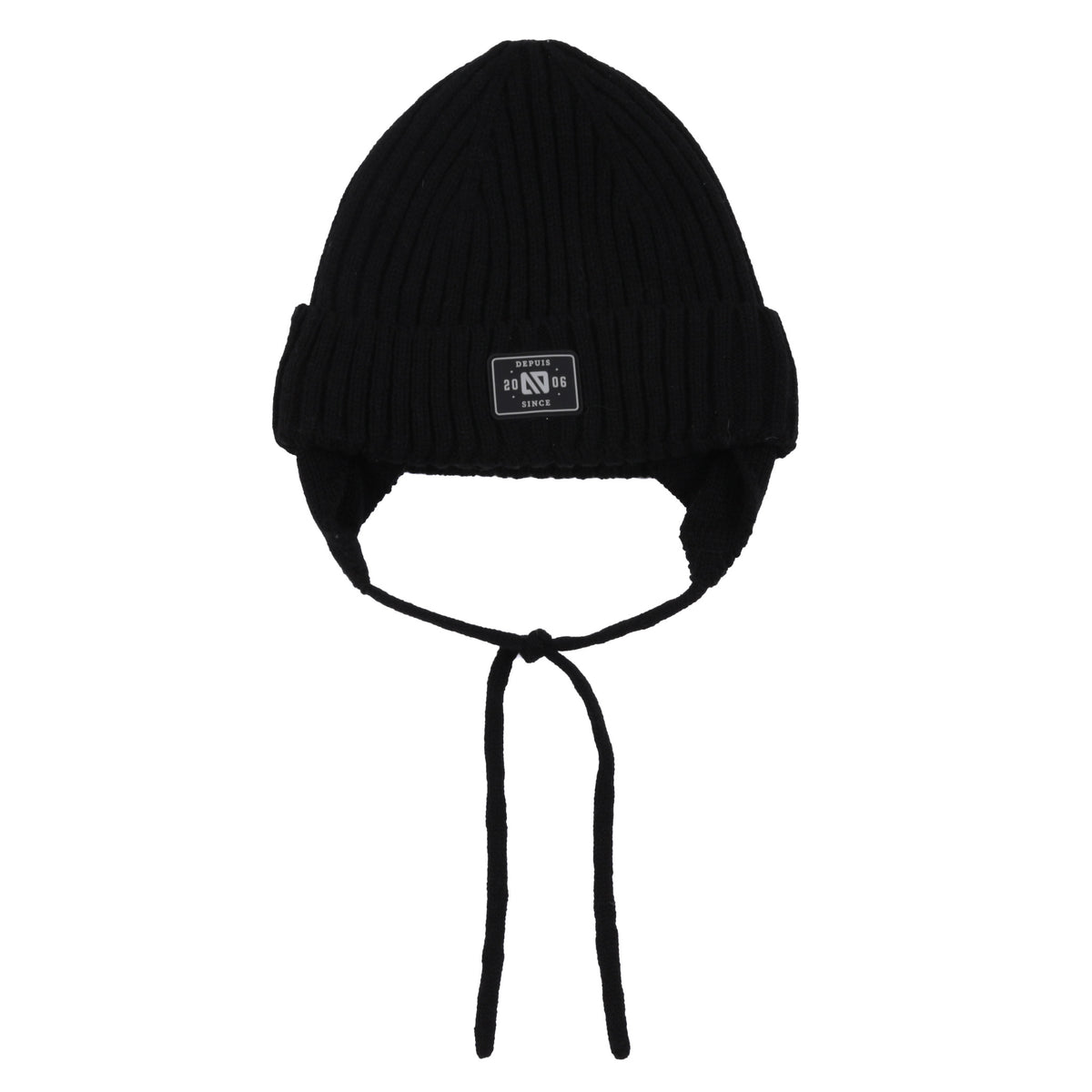 Tuque en tricot Simon Noire Bébé