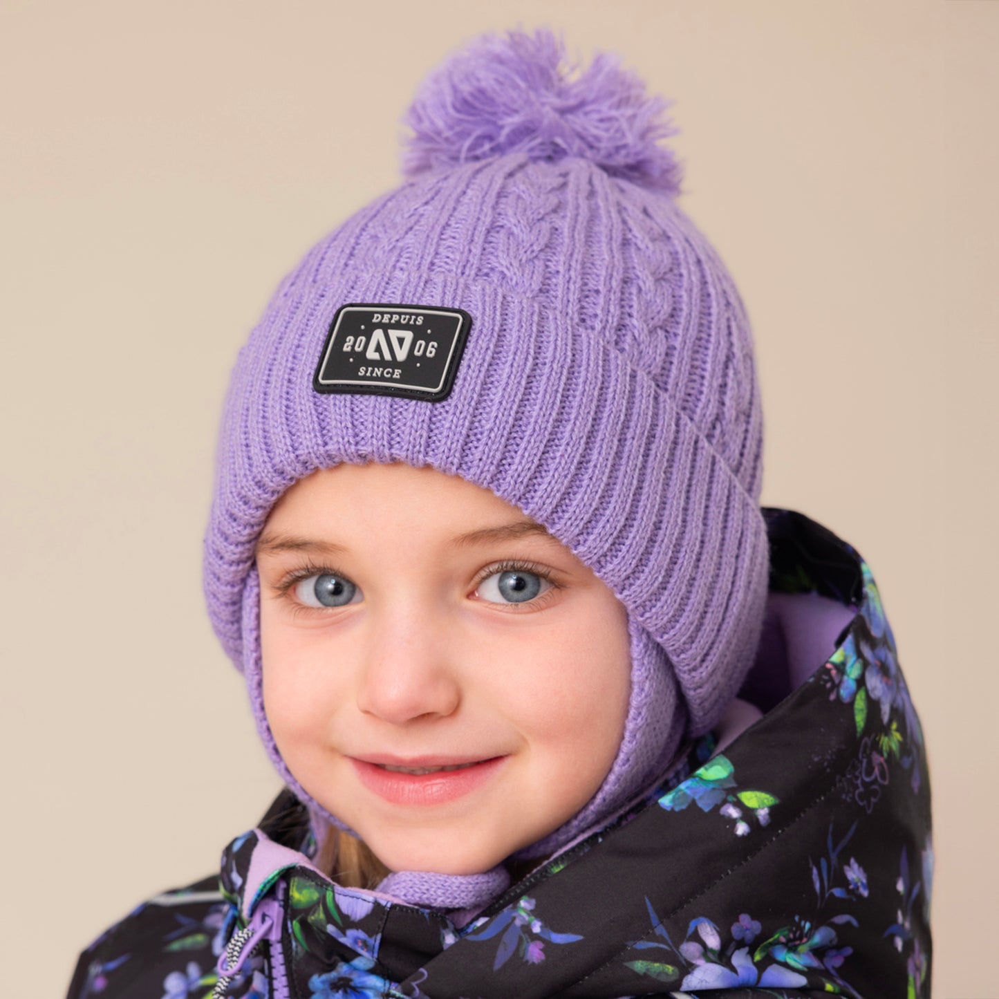 Tuque en tricot Lara Lilas
