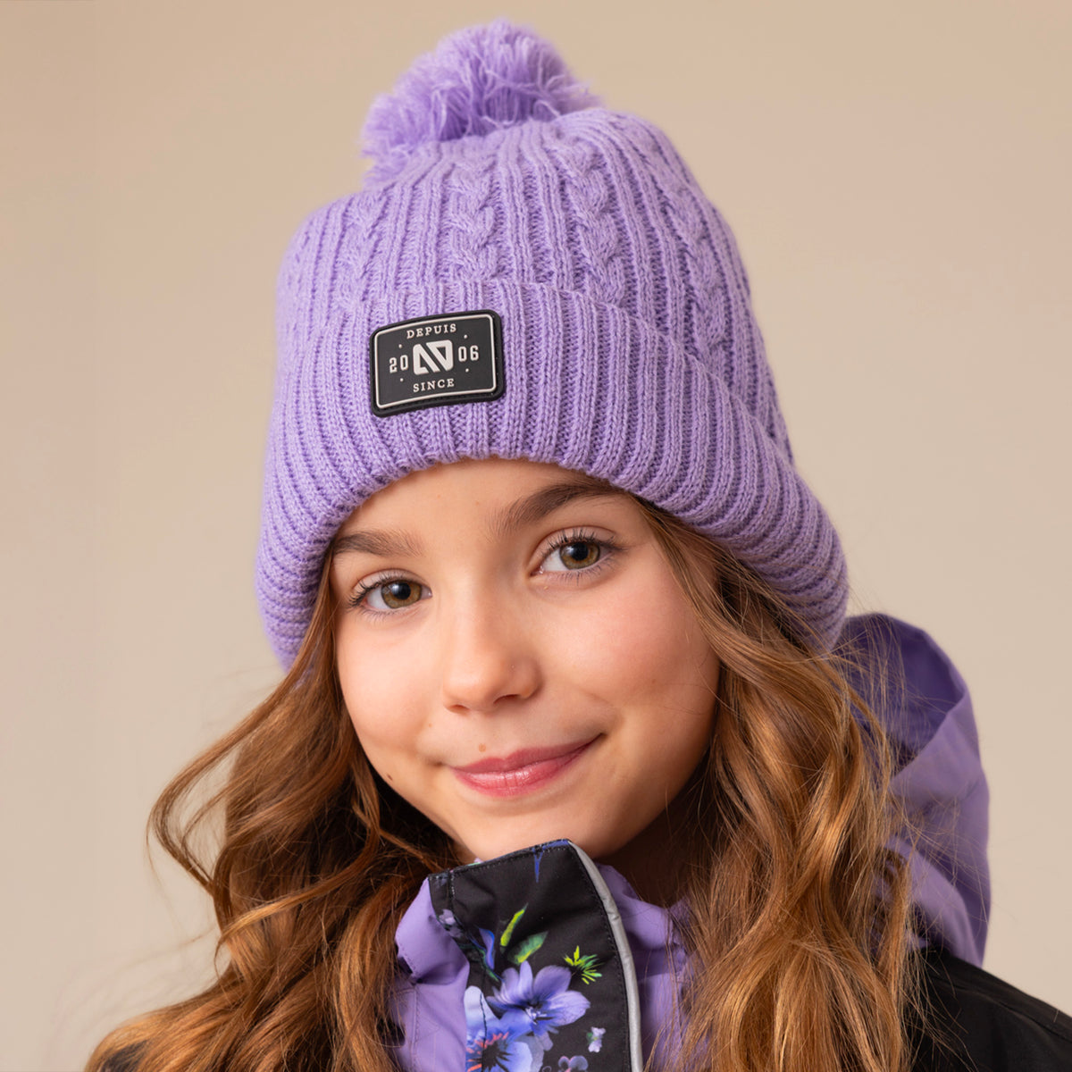 Tuque en tricot Lara Lilas