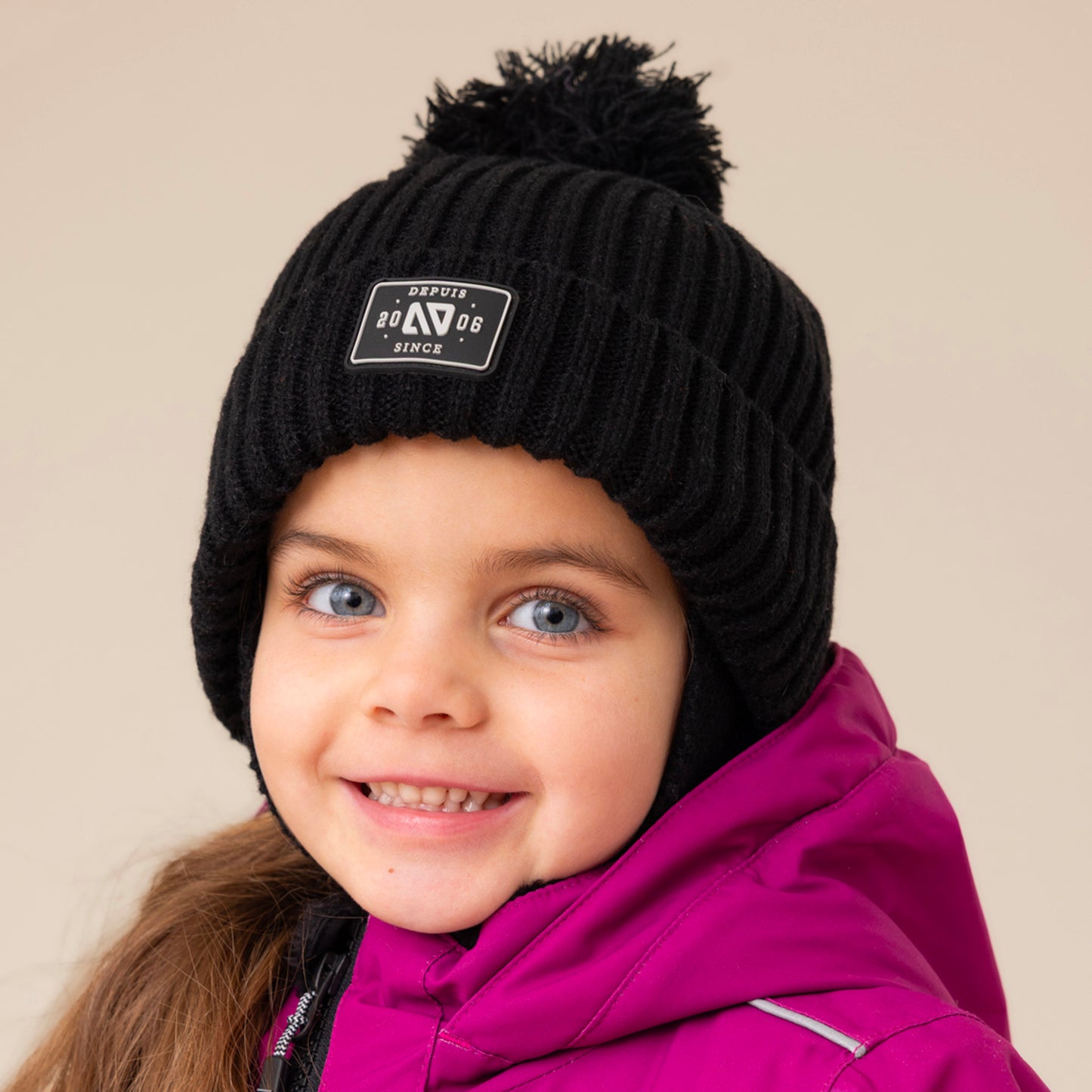 Tuque en tricot Brooklyn  Filles Noir