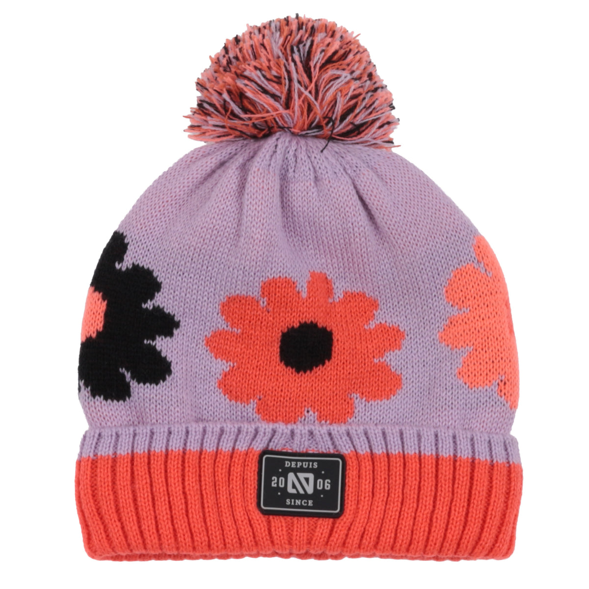 Tuque en tricot Julie Lilas